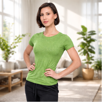 Remera de dama verde jaspeado Fashion