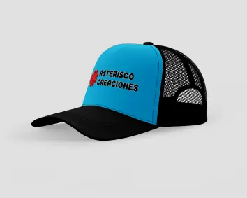 Gorro estilo trucker Negro, Celeste, Negro