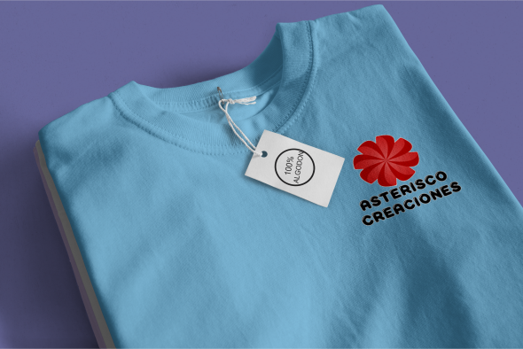 Remera celeste de algodon