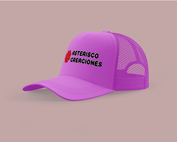 Gorro estilo trucker Rosado Fluo