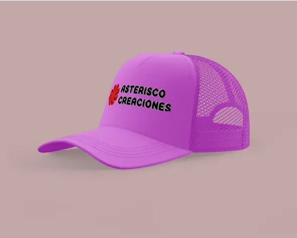Gorro estilo trucker Rosado Fluo