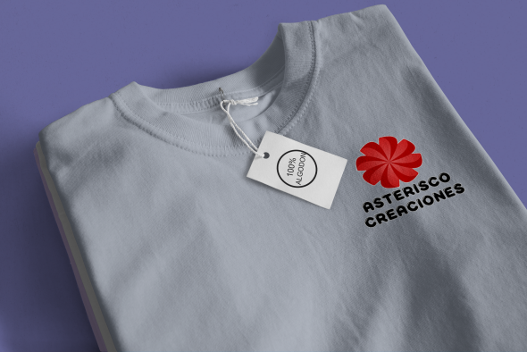 Remera gris melange de algodón
