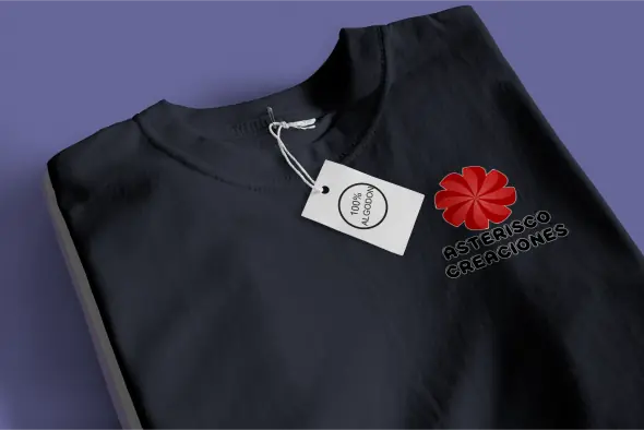 Remera negra de algodon