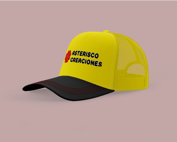 Gorro estilo trucker Negro, Amarillo, Amarillo