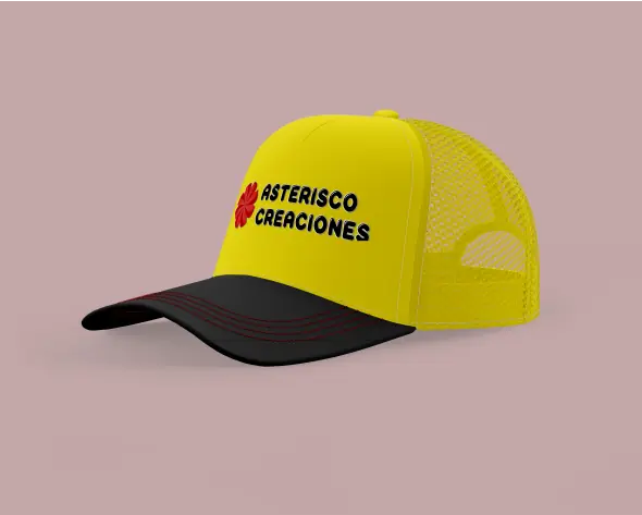 Gorro estilo trucker Negro, Amarillo, Amarillo