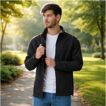 Campera de neopreno con capucha color negro