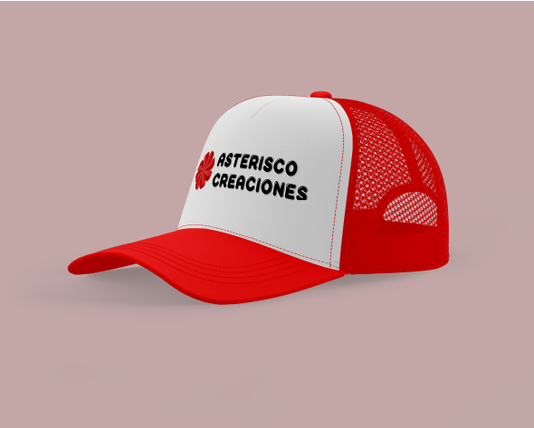 Gorro estilo trucker Rojo, Blanco, Rojo
