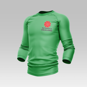 Remera manga larga verde de algodon