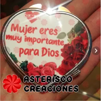 Espejo corazon de metal