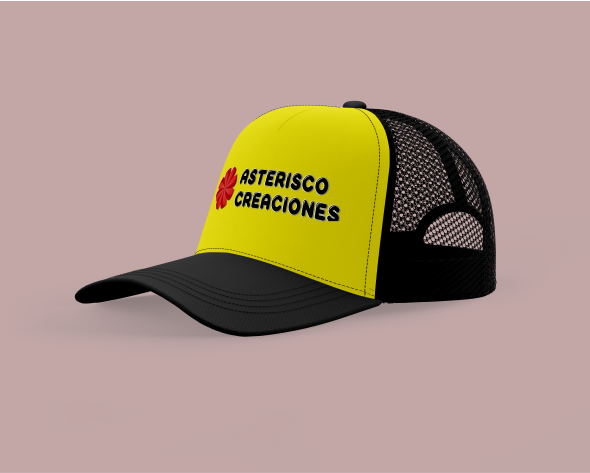 Gorro estilo trucker Negro Amarillo Negro