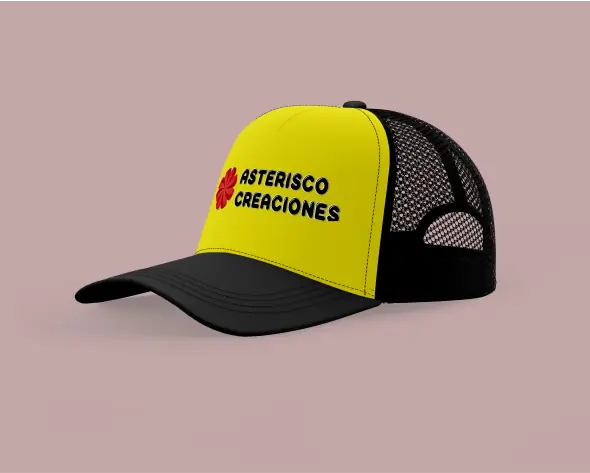 Gorro estilo trucker Negro Amarillo Negro