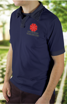Remera azul marino estilo polo