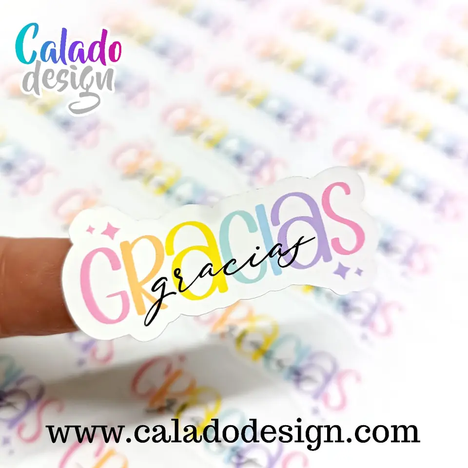 Gracias. Stickers troquelados