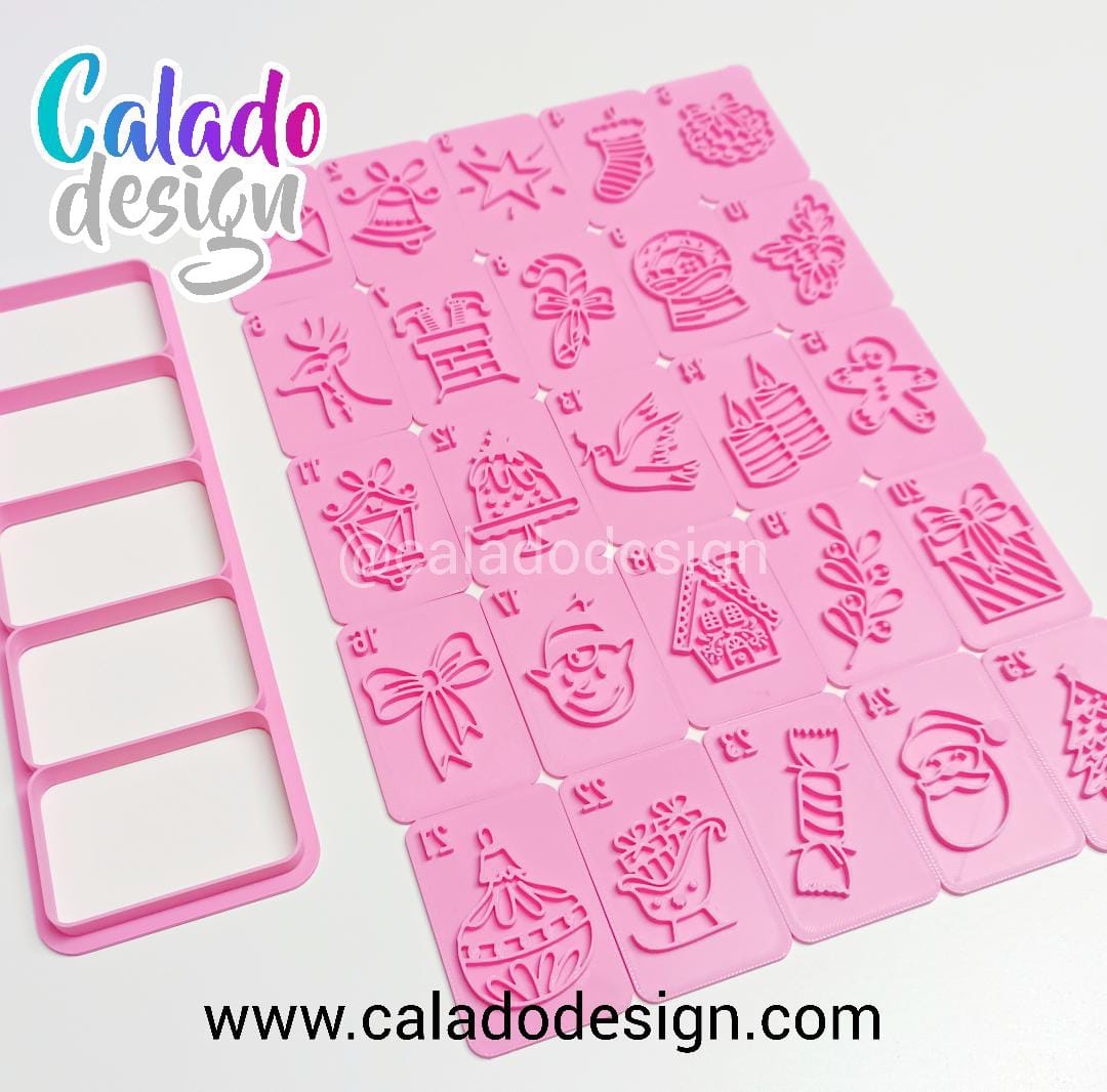 Calendario de Adviento de cookies 6x4 cm c/u (26 piezas)