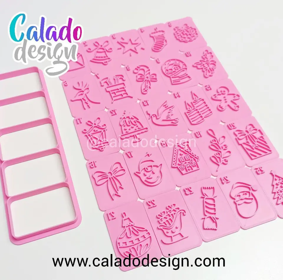 Calendario de Adviento de cookies 6x4 cm c/u (26 piezas)