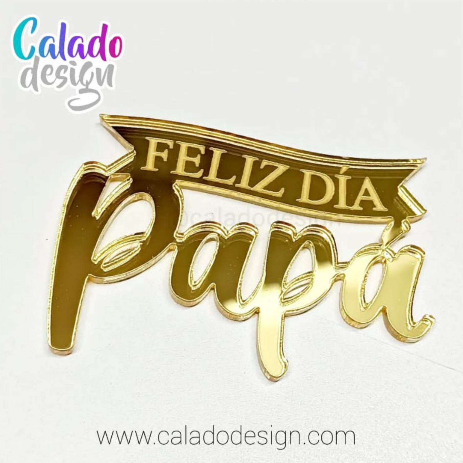 Minitopper acrilico feliz dia papá
