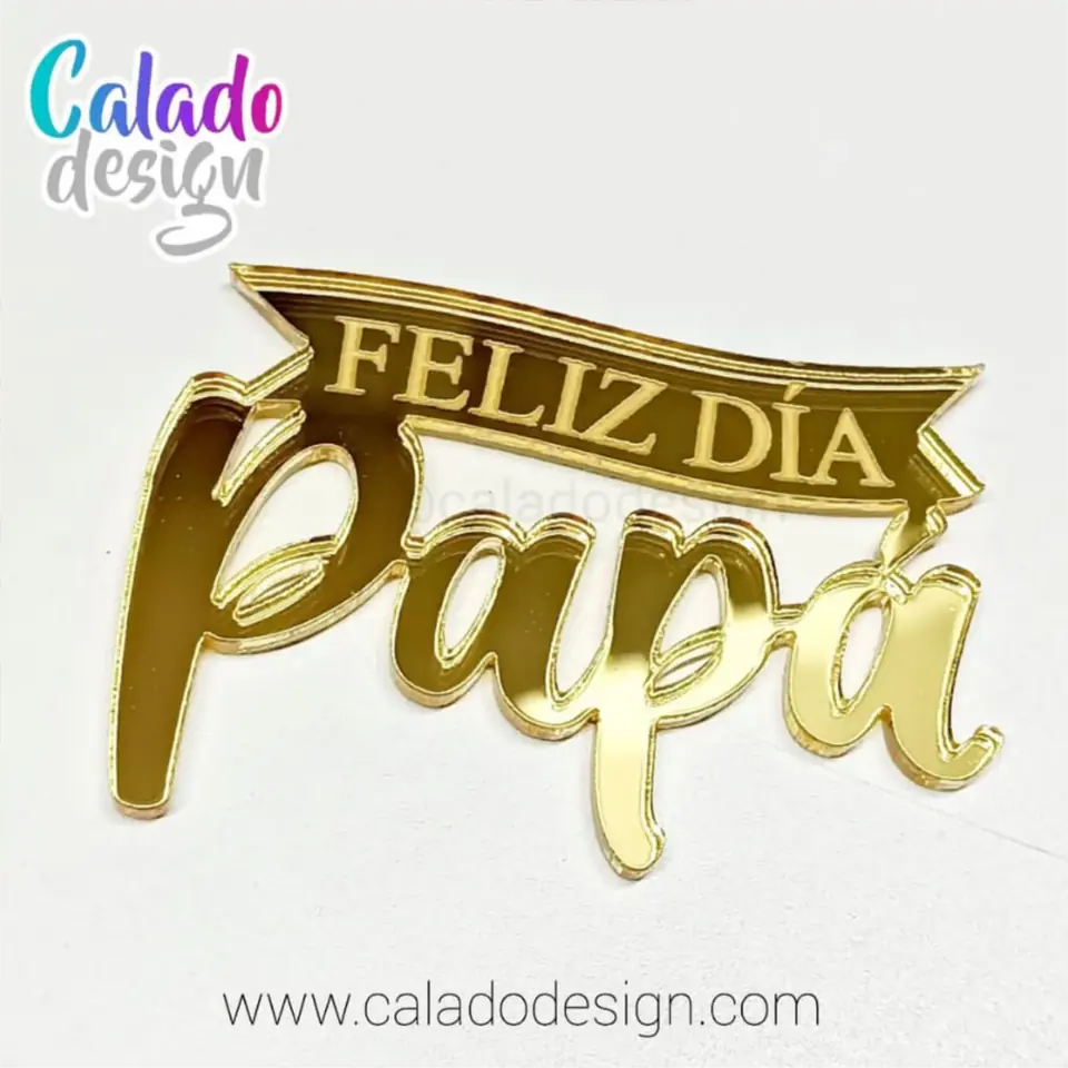 Minitopper acrilico feliz dia papá