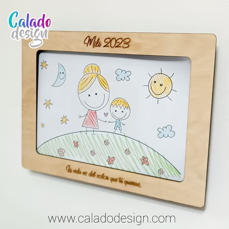 Cuadro para dibujos A4 c/ grabado