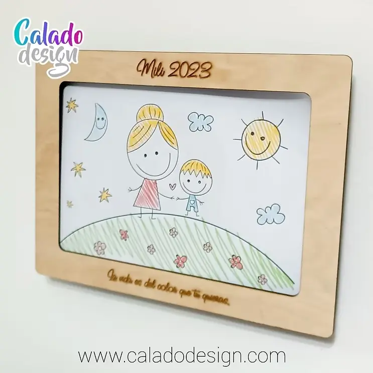 Cuadro para dibujos A4 c/ grabado