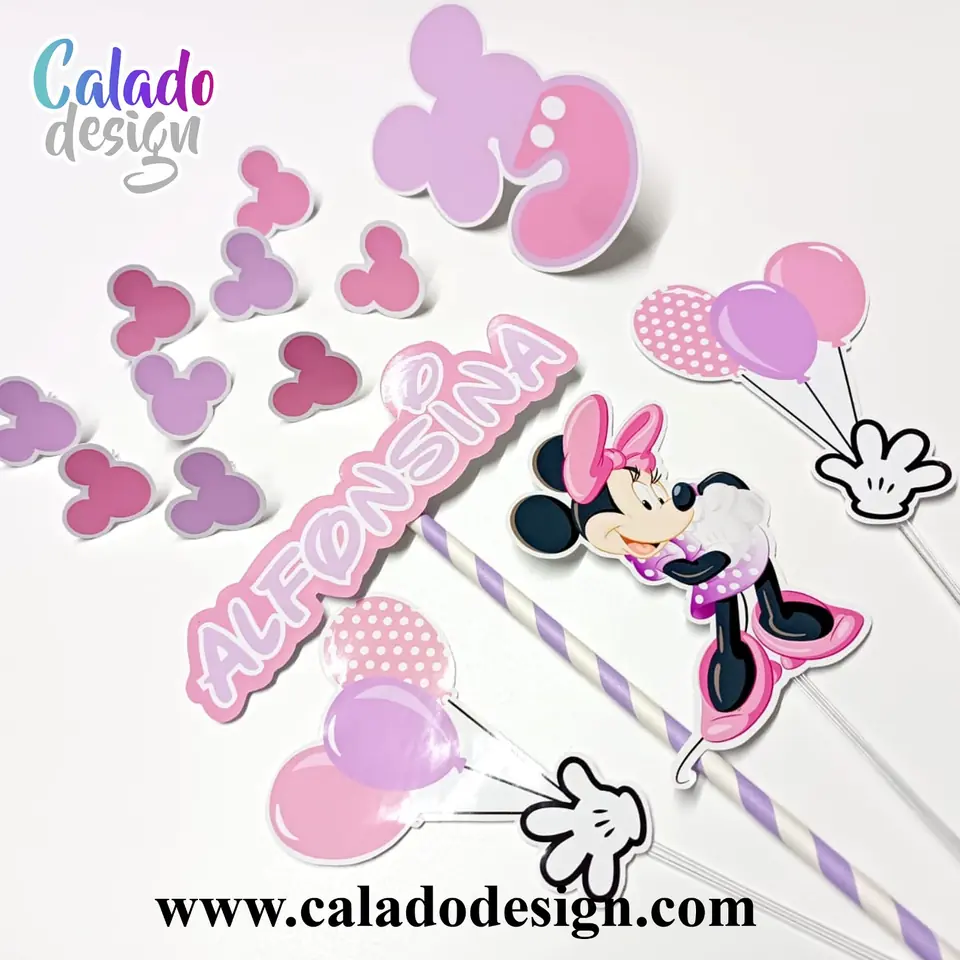 Minnie en rosa y lila