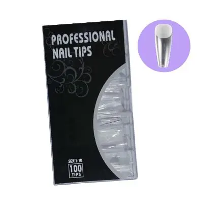 Tips soft gel coffin 100 unidades