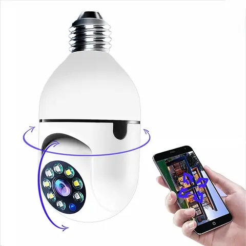 Camara Seguridad Lampara Espia Wifi 5g Panorámica 1080