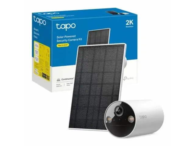 Cámara Seguridad Exterior TAPO C410 + Panel Solar c/Batería 2K WiFi TP-LINK