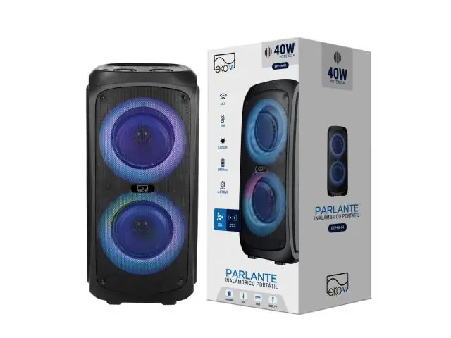 Parlante Bluetooth EKV-PA-04 40W 2 x 26.5'' 3600 mAh Negro EKO-Vi