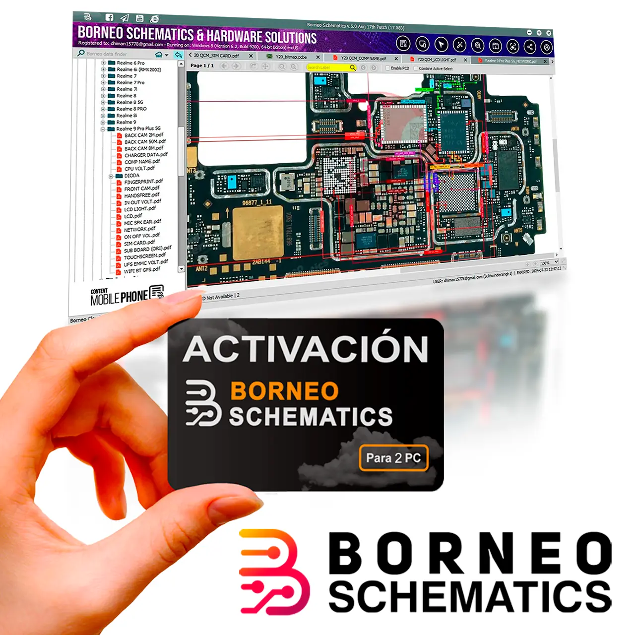 BORNEO SCHEMATIC - 2 PC Activación Nueva /Renovación - 3 Meses