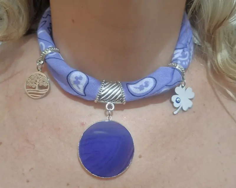 COLLAR ARMONÍA CON ÁGATA VIOLETA