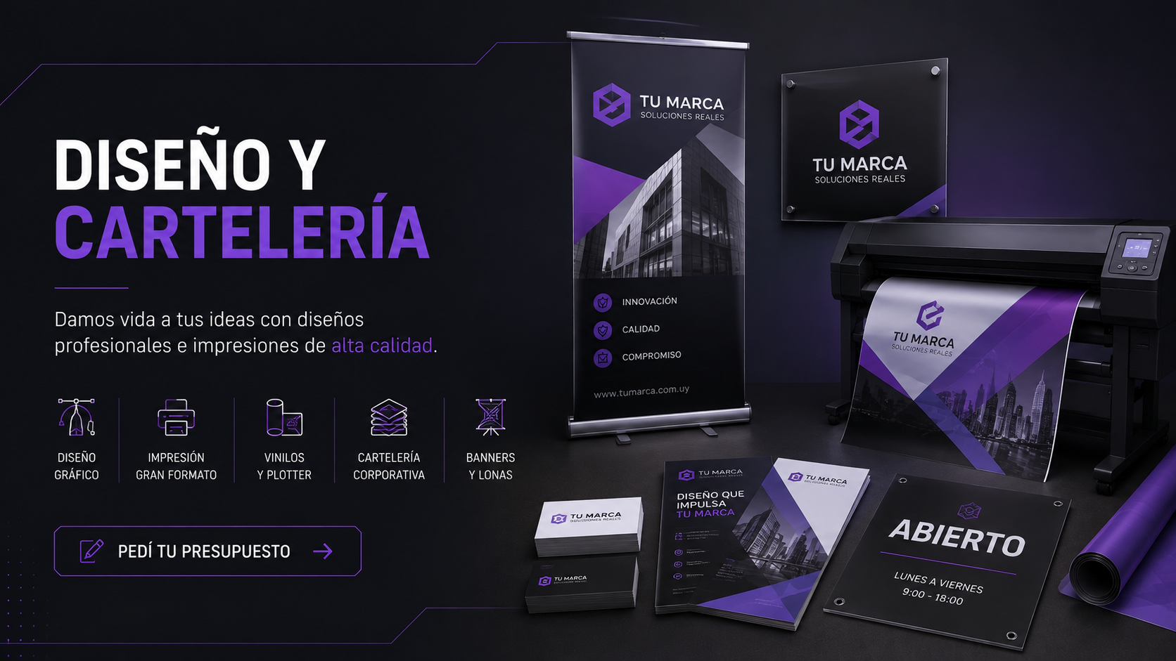 Diseño y cartelería profesional para tu marca
