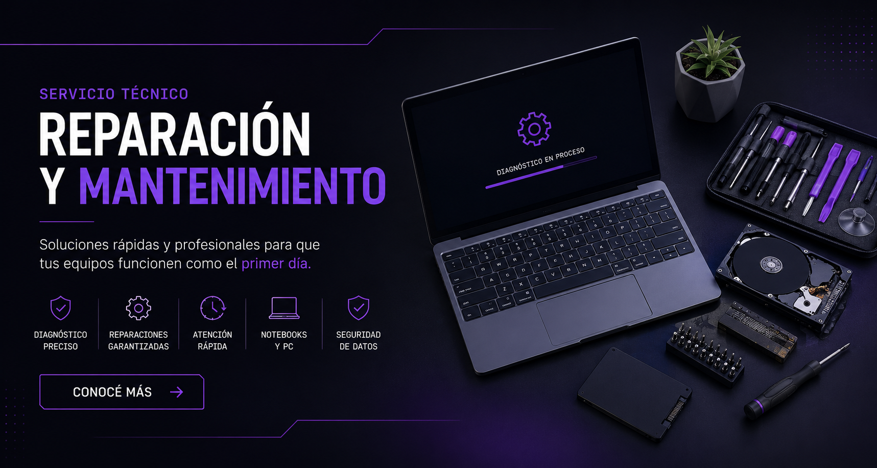 Servicio técnico, reparación y mantenimiento de PC y notebooks