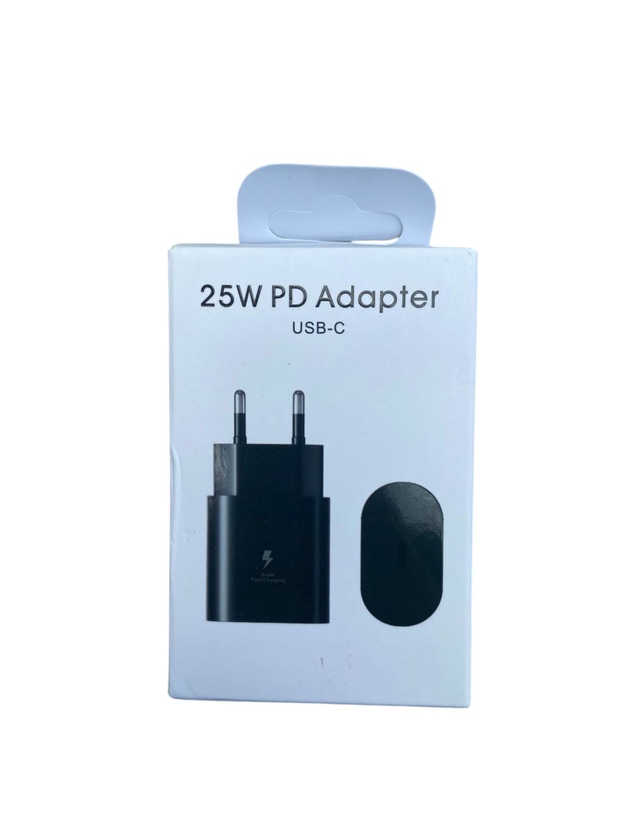 Cargador  USB-C de pared carga Rápida 25W Negro