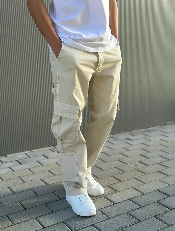Pantalón Doble Cargo Crema