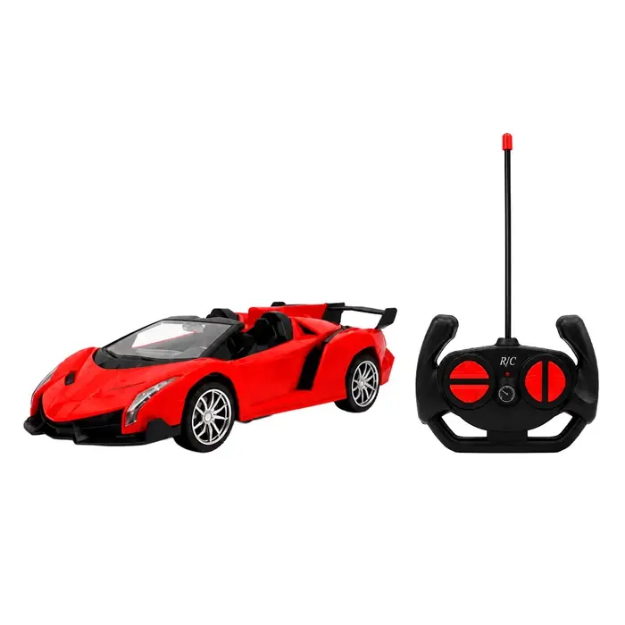 Auto Deportivo a Control Remoto con Luces LED y Batería Recargable - Rojo