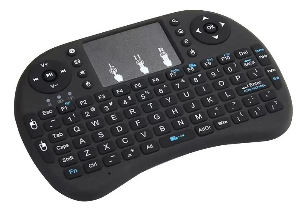 Mini Teclado Inalámbrico Touch Mouse Teclas Retroiluminadas® Negro