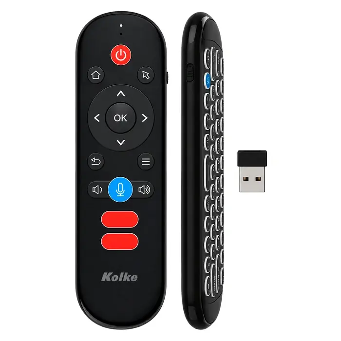 Control Remoto KOLKE con Mini Teclado QWERTY, Función de Voz y Receptor Mini USB