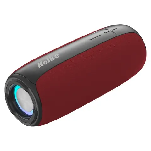 Parlante Portátil KOLKE XBoom 20W RMS Inalámbrico Bluetooth, Función TWS, Luces LED, Batería Recargable - Rojo