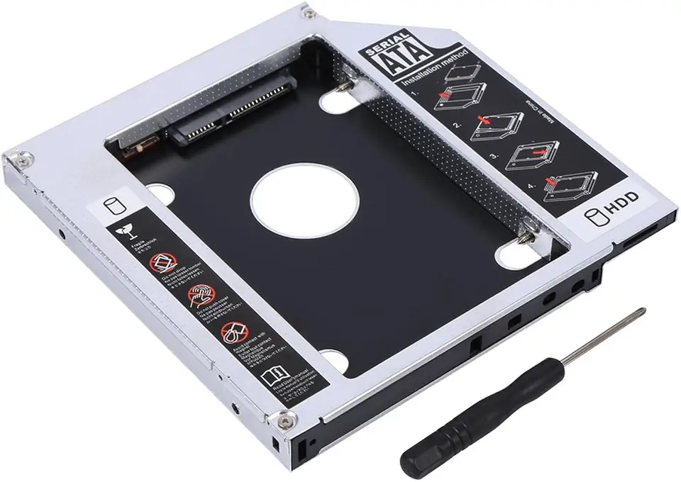 Bahia Notebook Caddy Adaptador Para Disco Duro HDD o SSD SATA 2.5 A Unidad DVD SATA 9.5 MM