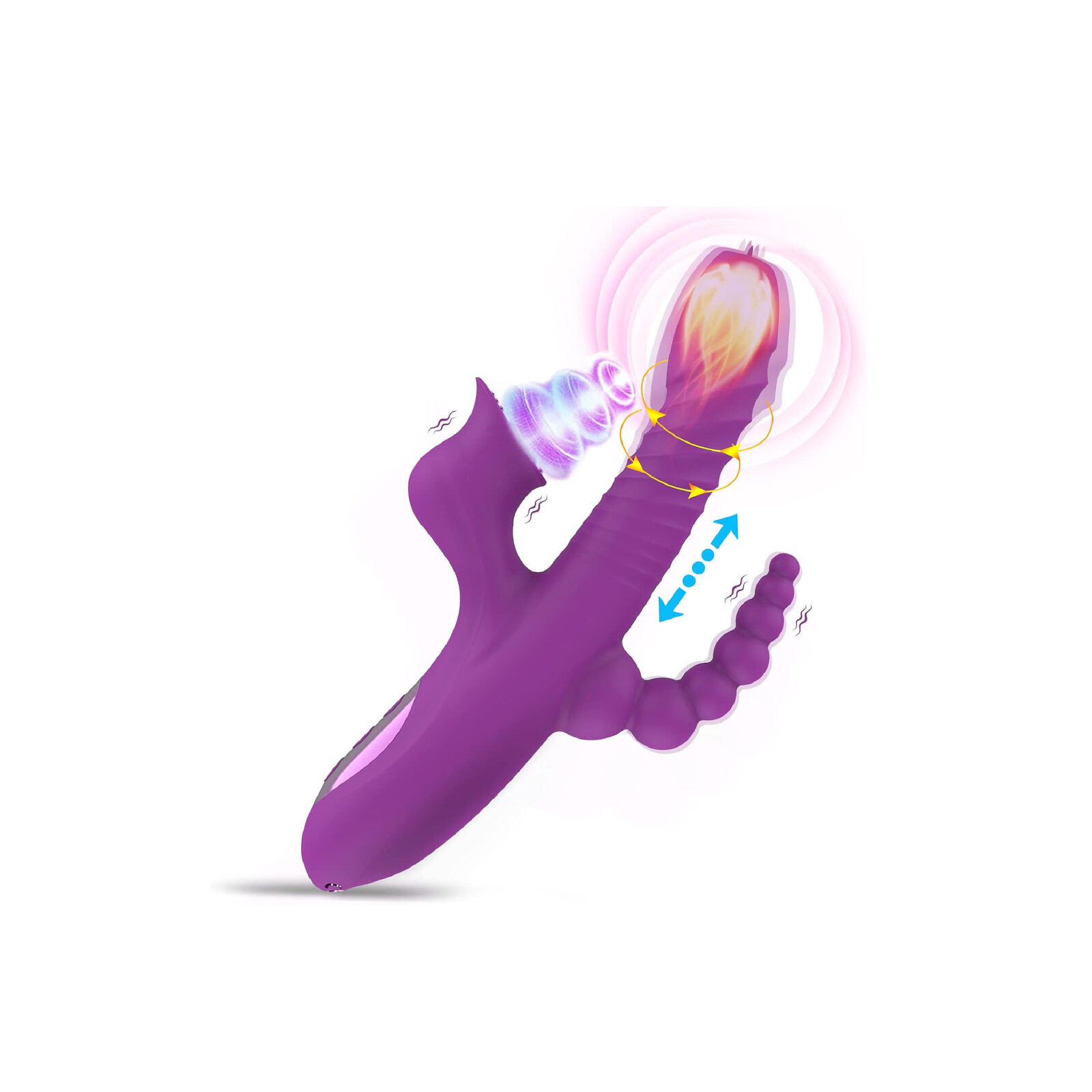 Vibrador Succionador Calor Estimulador + Plug Anal