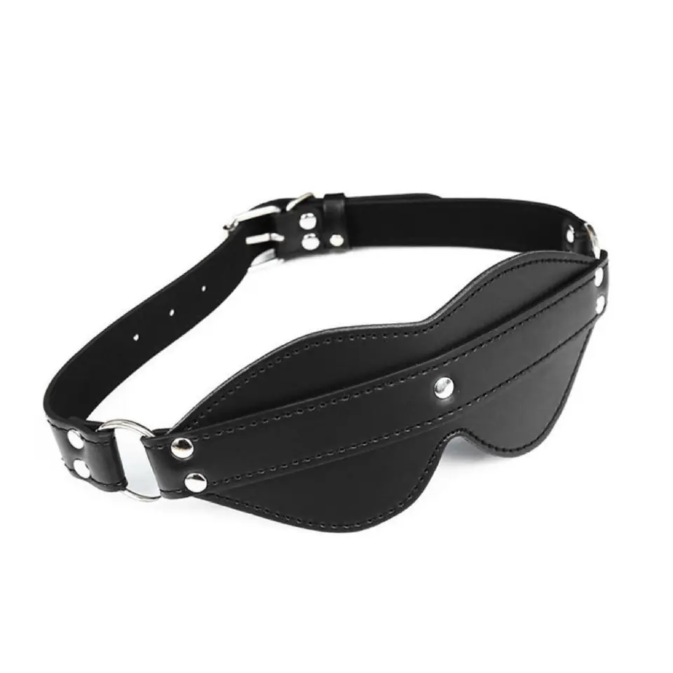 Antifaz Ciego Bdsm Cuero Pu Negro