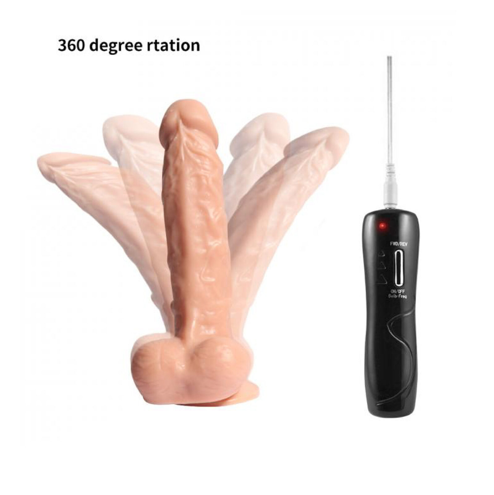 Vibrador con Ventosa y Control/ Rotación 360º