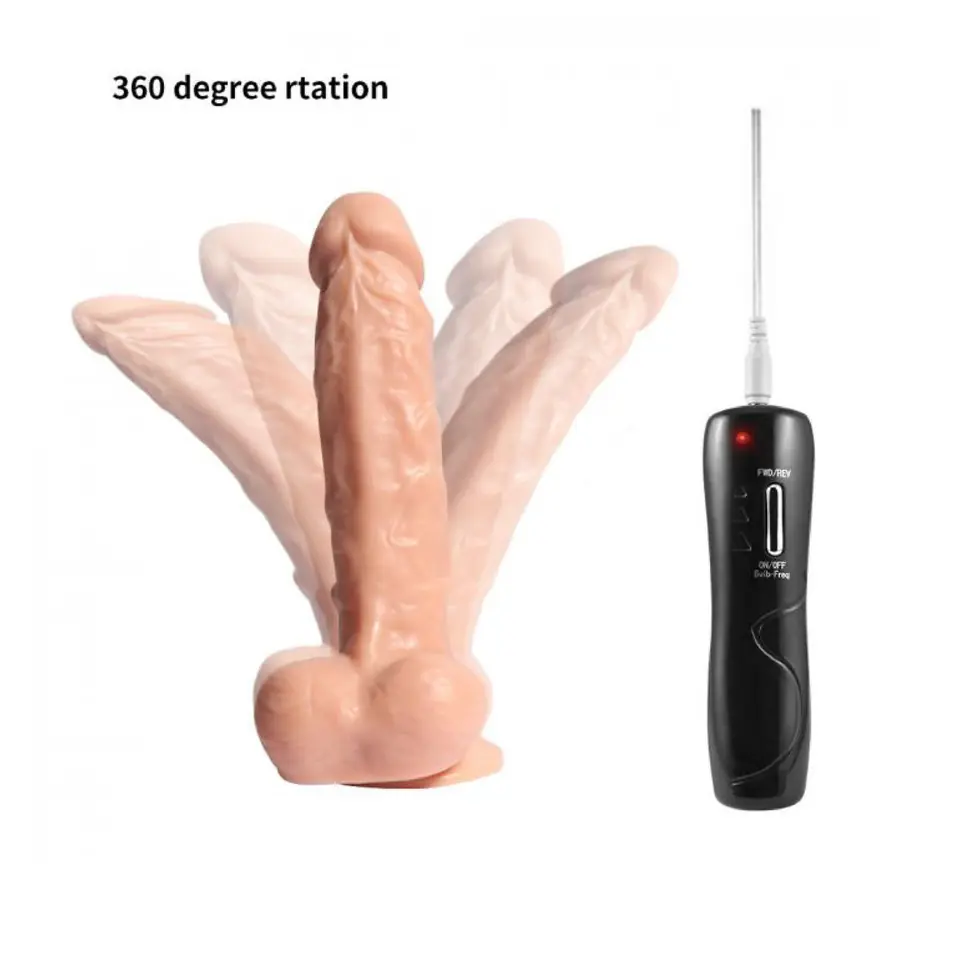 Vibrador con Ventosa y Control/ Rotación 360º