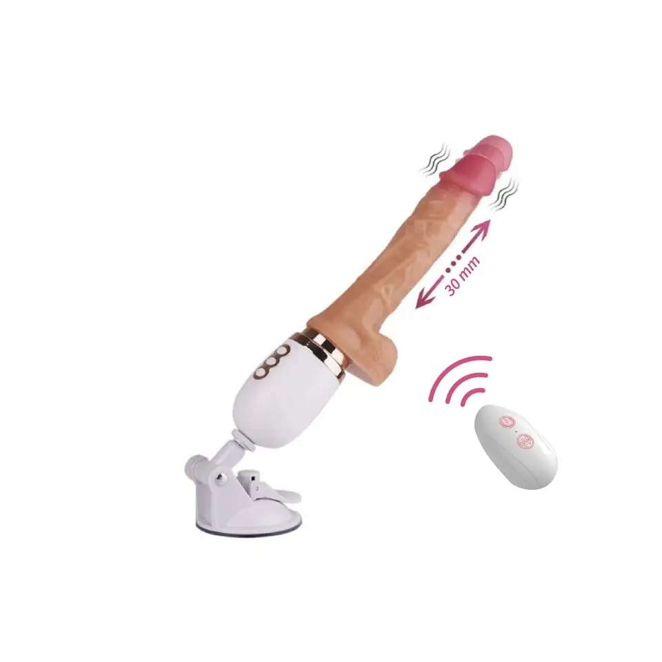 Vibrador Calor Empuje Con Soporte Mini Máquina Sexual