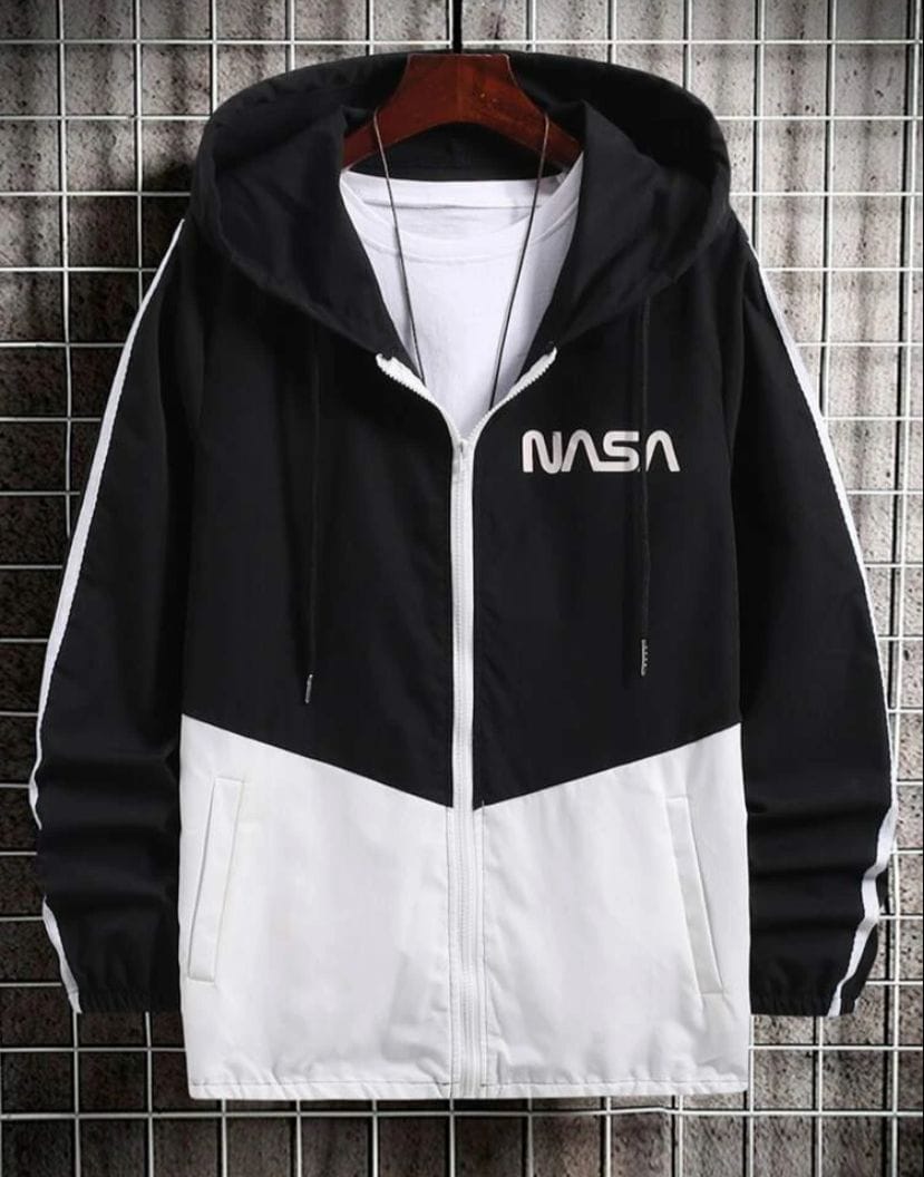 Campera tipo nylon NASA negra
