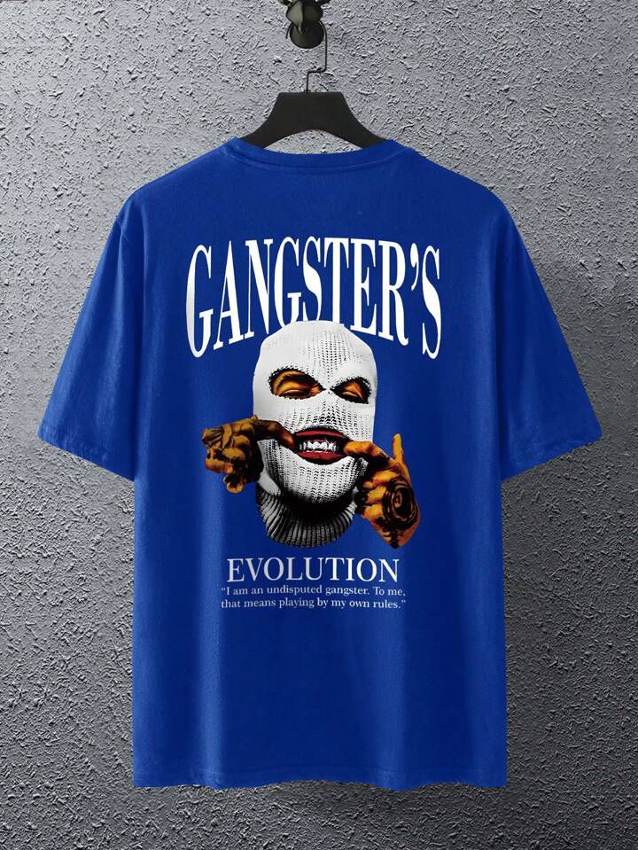 Remera azul gangsters pasamontañas