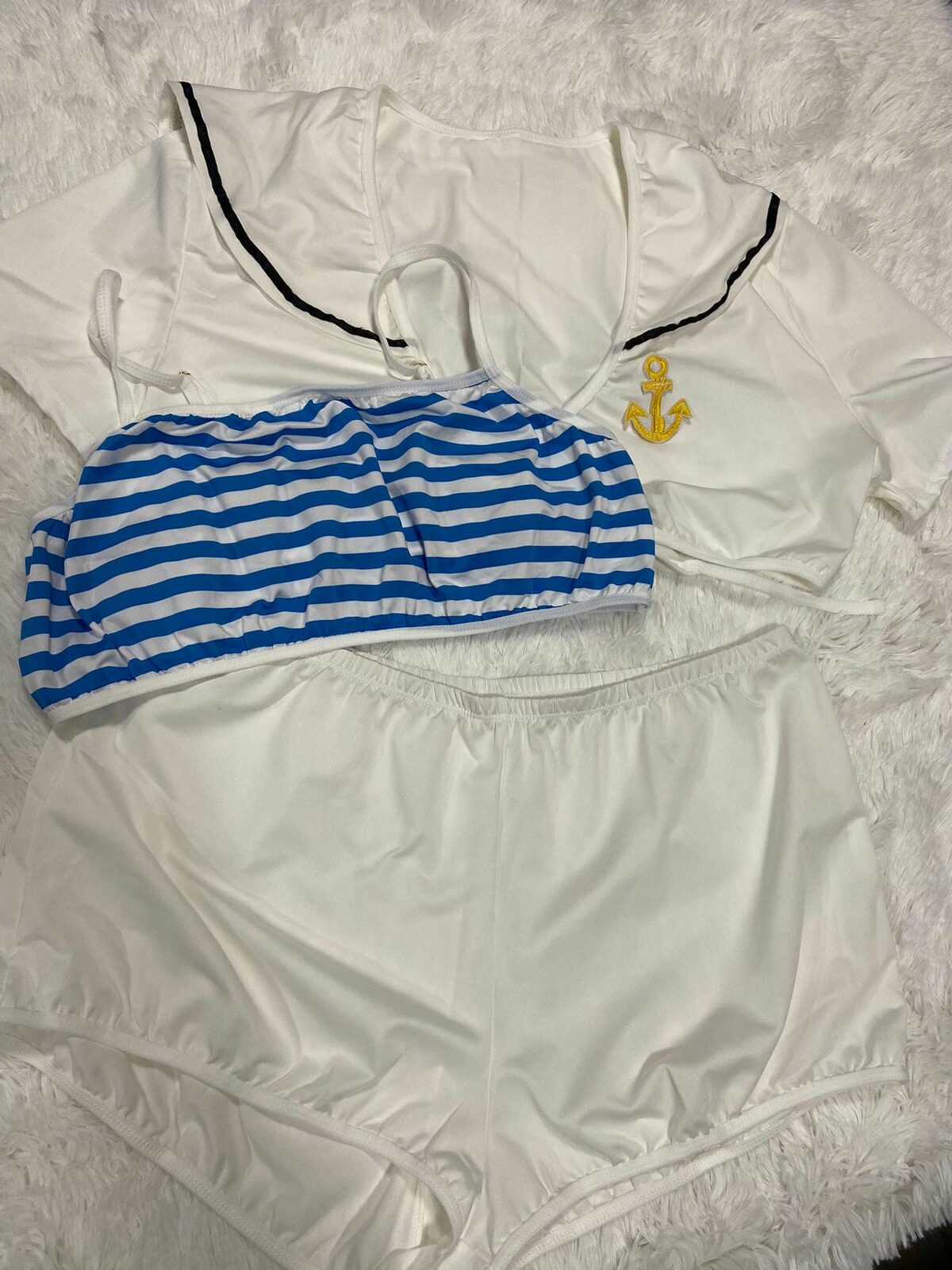 Conjunto lenceria marinera Plus Size