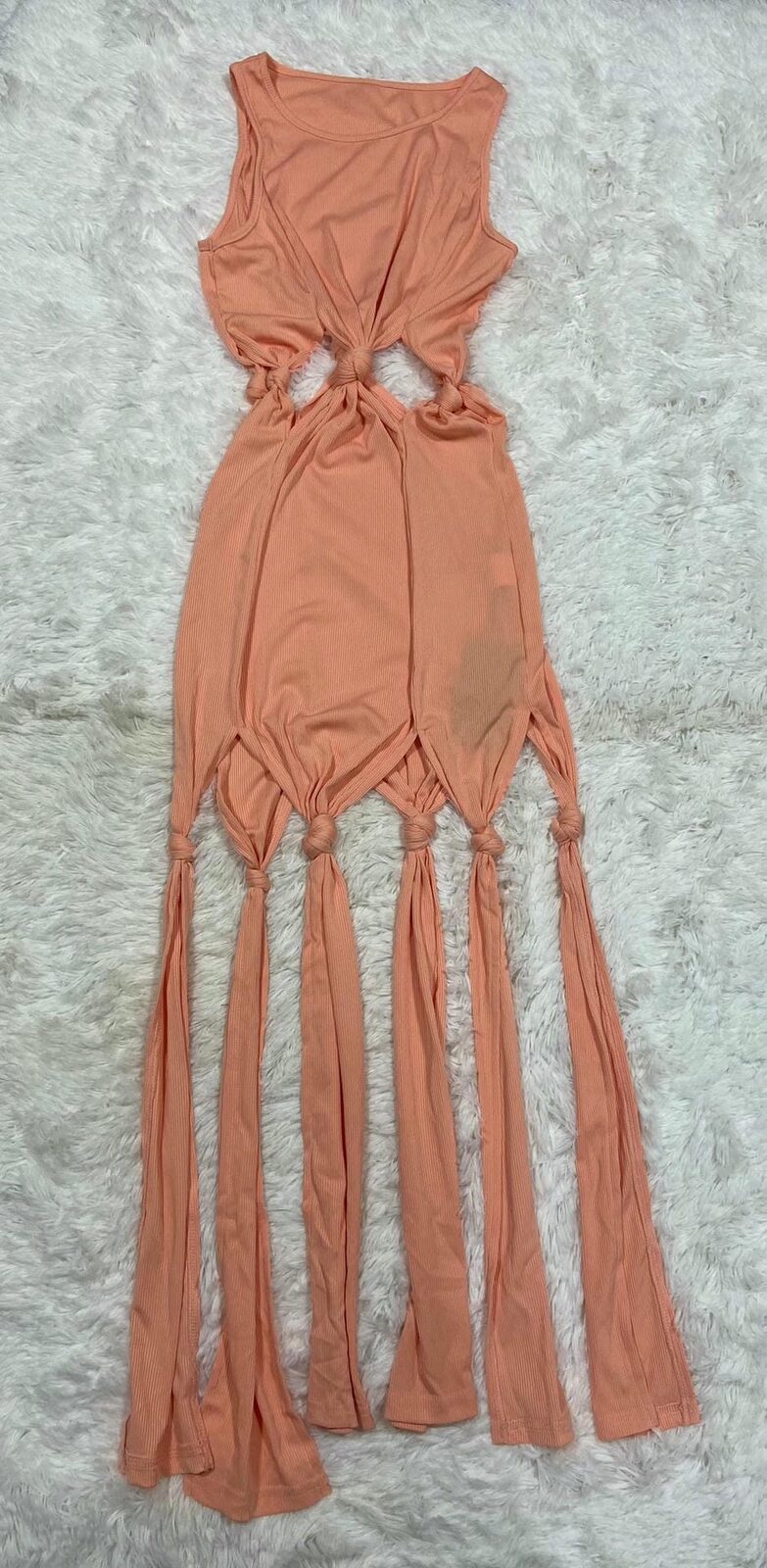 Vestido salmon nudos