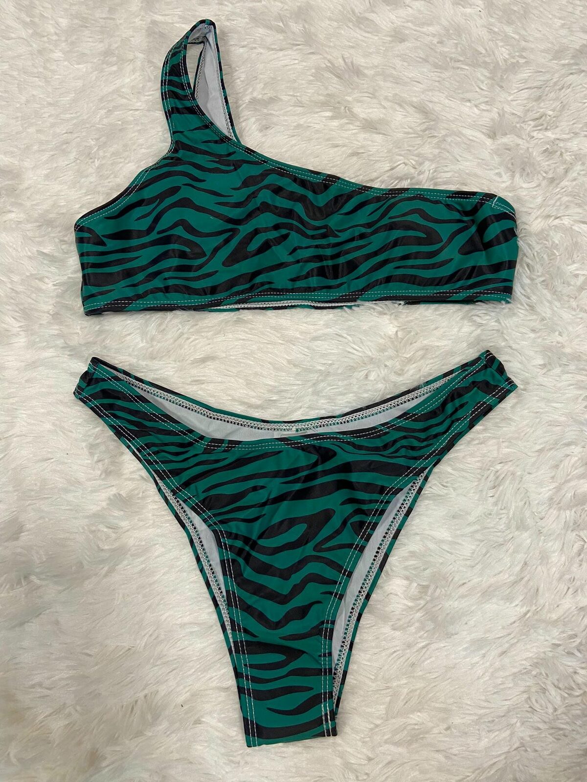 Bikini malla verde zebra