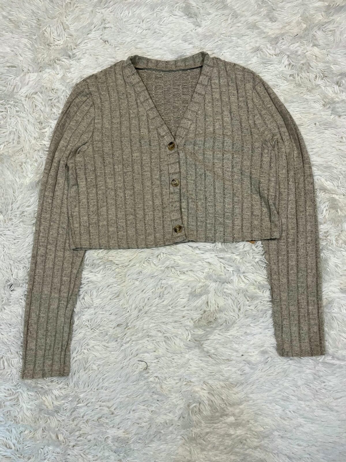 Saco beige jaspeado corto